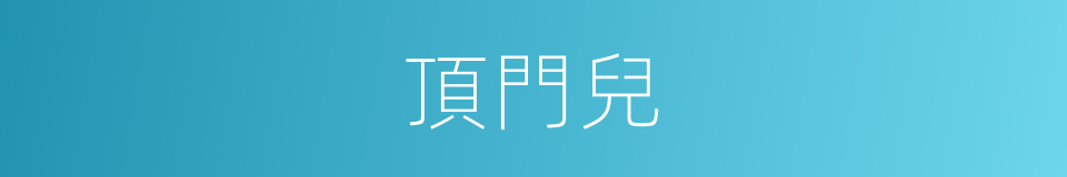 頂門兒的意思