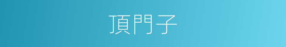 頂門子的意思