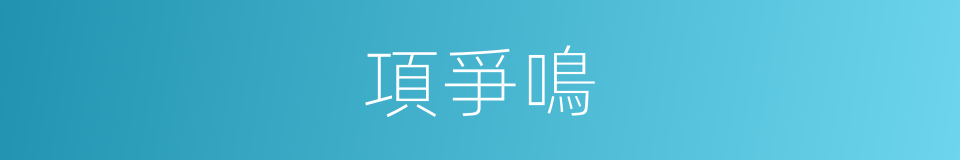 項爭鳴的同義詞