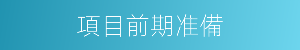 項目前期准備的同義詞