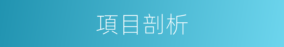 項目剖析的同義詞