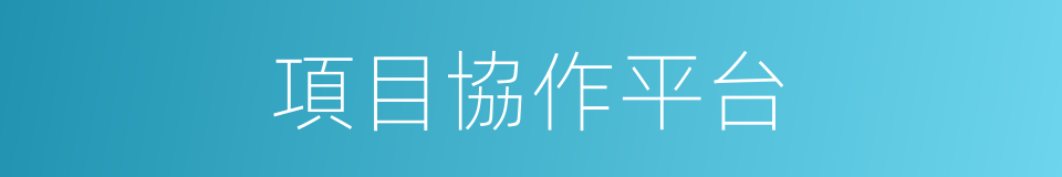 項目協作平台的同義詞