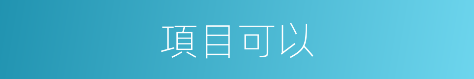 項目可以的意思