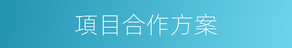 項目合作方案的同義詞