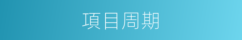 項目周期的同義詞