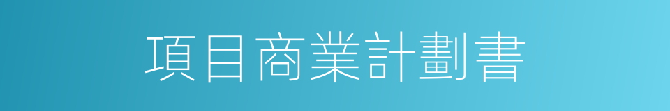 項目商業計劃書的同義詞