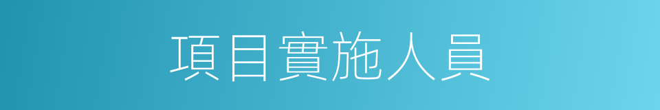 項目實施人員的同義詞