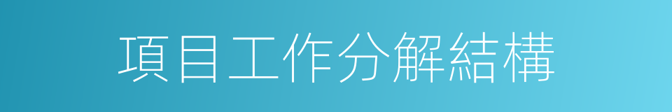 項目工作分解結構的同義詞