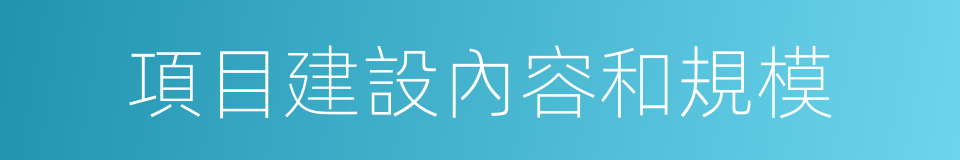 項目建設內容和規模的同義詞