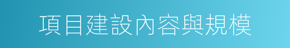 項目建設內容與規模的同義詞