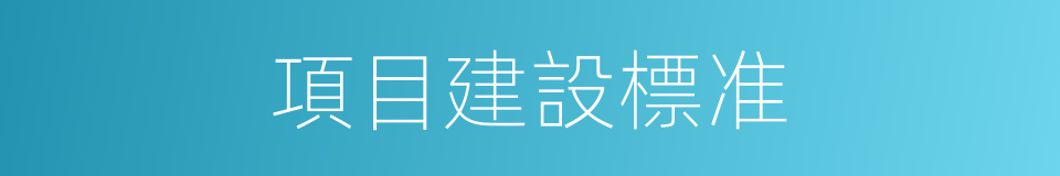 項目建設標准的同義詞