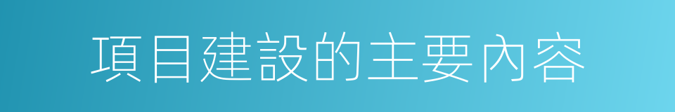 項目建設的主要內容的同義詞