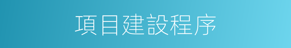 項目建設程序的同義詞