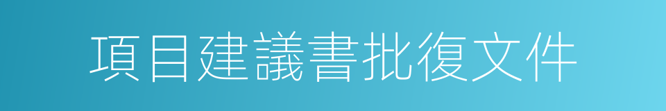 項目建議書批復文件的同義詞