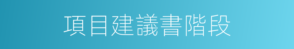 項目建議書階段的同義詞