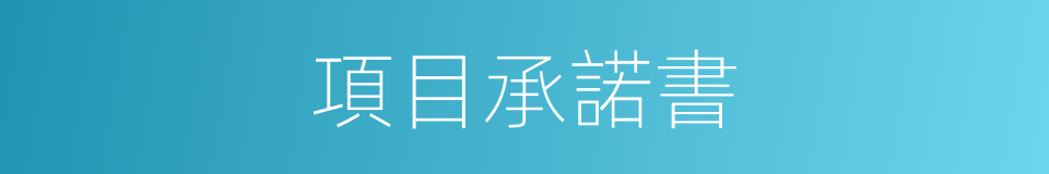 項目承諾書的同義詞