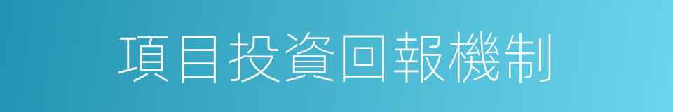 項目投資回報機制的同義詞