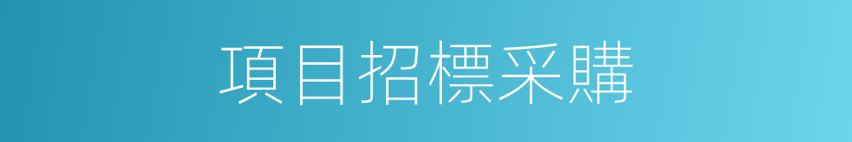 項目招標采購的同義詞