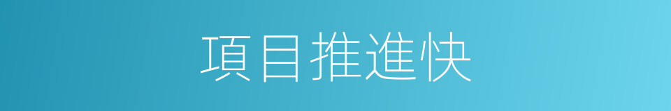 項目推進快的同義詞
