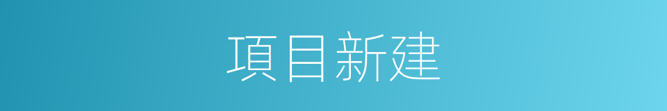 項目新建的同義詞