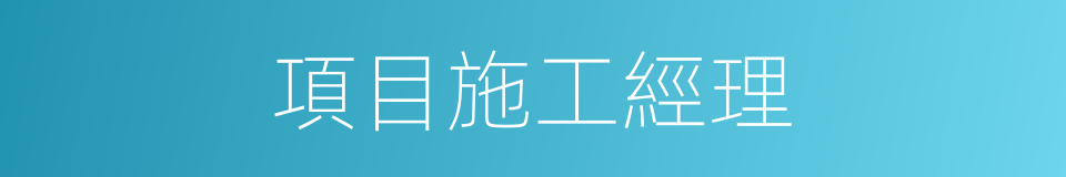 項目施工經理的同義詞