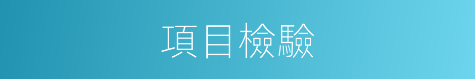 項目檢驗的同義詞