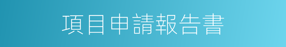 項目申請報告書的同義詞