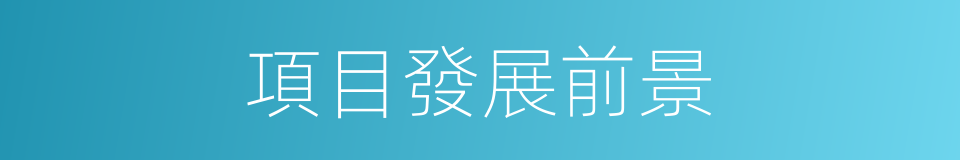 項目發展前景的同義詞