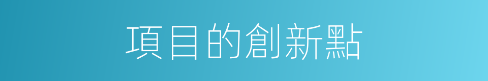 項目的創新點的同義詞