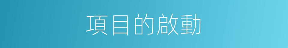 項目的啟動的同義詞