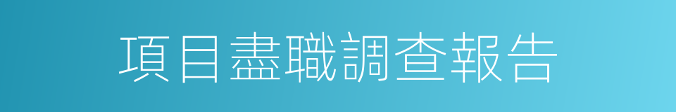項目盡職調查報告的同義詞