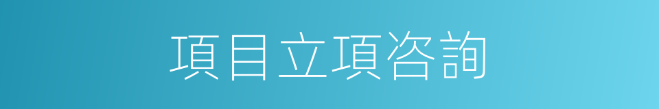 項目立項咨詢的同義詞