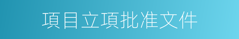 項目立項批准文件的同義詞