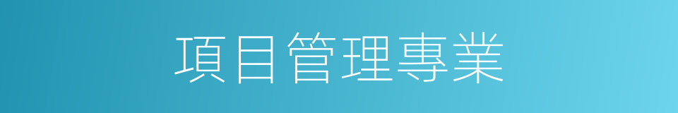 項目管理專業的同義詞