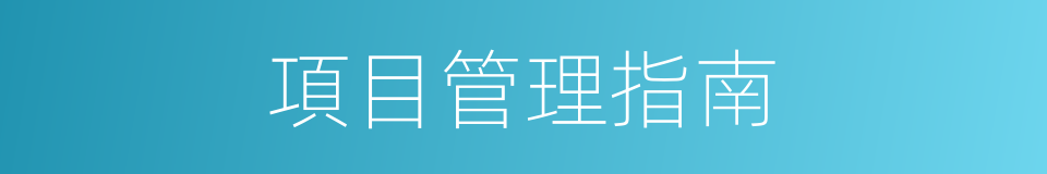 項目管理指南的同義詞