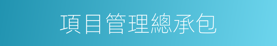 項目管理總承包的同義詞