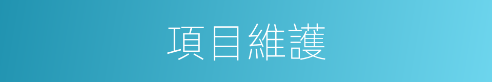 項目維護的同義詞