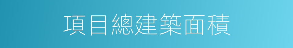 項目總建築面積的同義詞