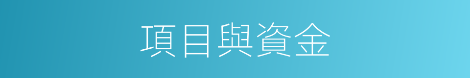 項目與資金的同義詞