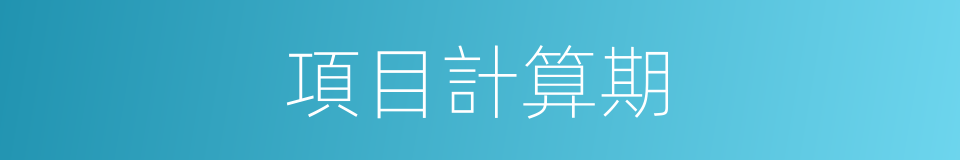 項目計算期的同義詞