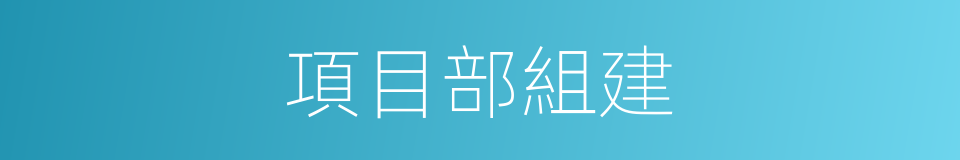 項目部組建的同義詞