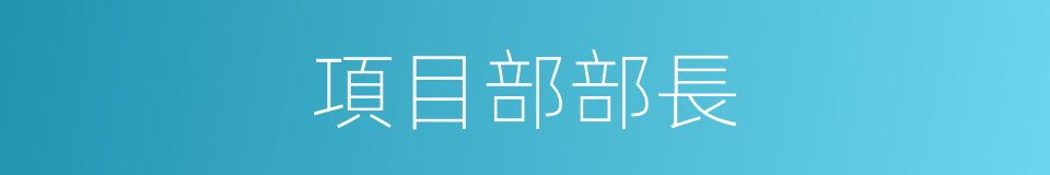 項目部部長的同義詞
