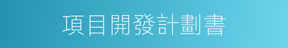 項目開發計劃書的同義詞