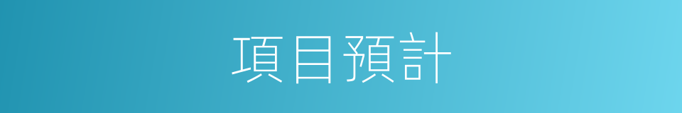 項目預計的同義詞