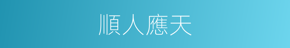 順人應天的意思