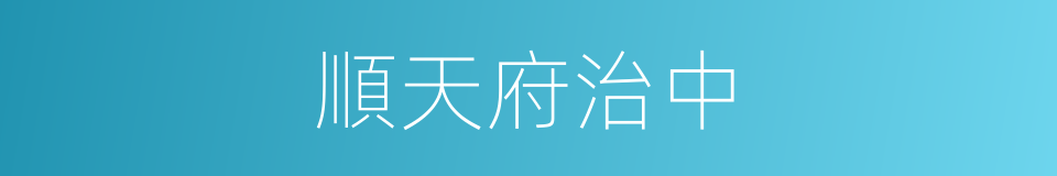 順天府治中的同義詞