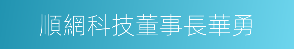 順網科技董事長華勇的同義詞