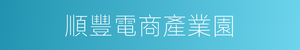 順豐電商產業園的同義詞