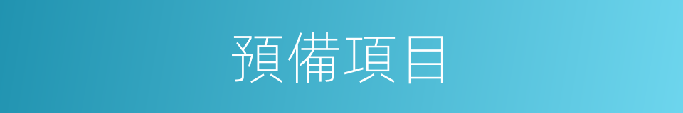 預備項目的同義詞