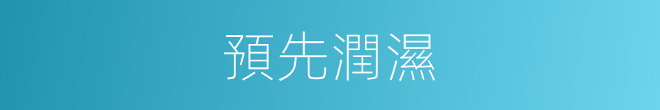 預先潤濕的同義詞